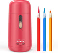 Aniborsa Automatic Electric Pencil Sharpener - Auto Feed, Auto Stop & Auto Eject, Rechargeable for Classroom, Home, School, Office, Rose Red