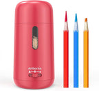 Aniborsa Automatic Electric Pencil Sharpener - Auto Feed, Auto Stop & Auto Eject, Rechargeable for Classroom, Home, School, Office, Rose Red