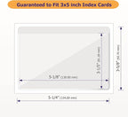 Clear Adhesive 3" x 5" Index Card Pockets With Top Open Loading, 50 Pack, Plastic Labels Holders for Storage Bins and Library, Ideal for Organizing and Protecting Your Cards
