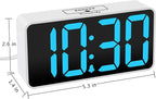 DreamSky Small Digital Alarm Clock for Bedroom, Large Big Numbers Display with Brightness Dimmer, Electric Bedside Desk Clock with USB Charging Port, Adjustable Alarm Volume, USB-C Adapter Powered