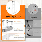 FYY Over The Door Hooks - 2 Pack Heavy Duty Dual-Hook Organizer Hanger with Non-Slip Rubber for Towels, Clothes, Hats & Bags Use in Bathroom, Bedroom, Kitchen - Fits Interior Doors Up to 1.6" White