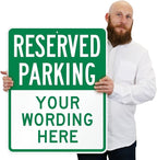 SmartSign 30 x 24 inch Custom “Reserved Parking” Metal Sign - Add Text, 80 mil Laminated Rustproof Aluminum, Green and White, Made in USA