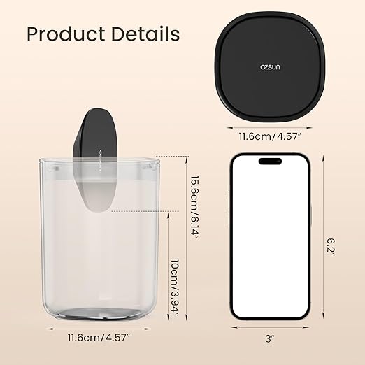 Cesun Mini Desktop Trash Can with Swing Lid, 0.4 Gallon Small Desk Trash Can, Countertop Wastebasket, Modern Tiny Tabletop Bin for Home Office, Makeup Area, or Car Interior (Black)