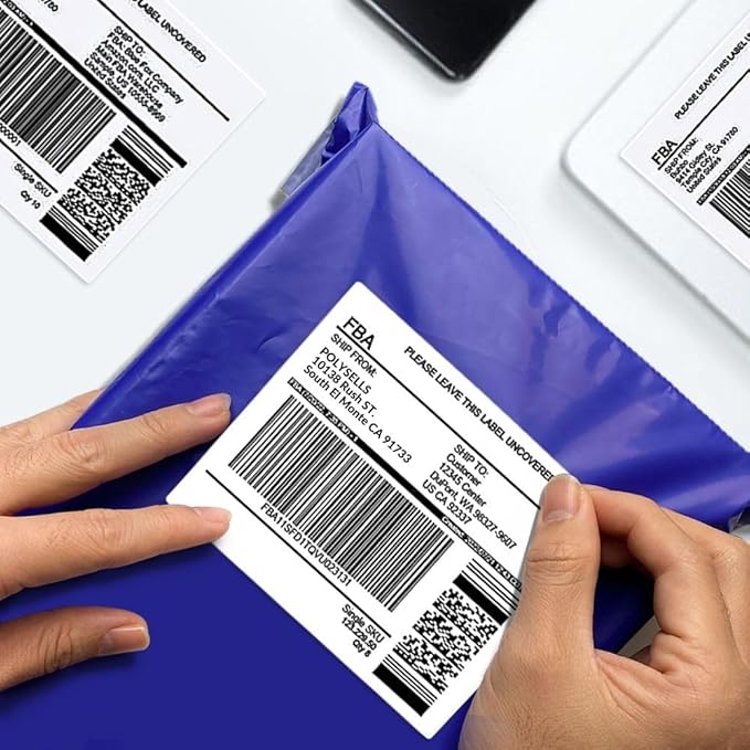 POLYSELLS Self Adhesive 3-1/3" x 4" Address Shipping Labels, 6UP White Sticker FBA Labels, Inkjet/Laser Printer Compatible, 6 Labels/Sheet, 500 Sheets/3000 Labels