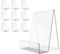 Boloyo Acrylic Book Stand with Ledge,10PC 6 Inch Clear Acrylic Display Easel Transparent Display Stand Holder Tablet Holder for Displaying Books,Magazine,Plate,Pictures,Artworks, CDs