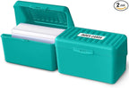 Olivo Index Card Holder Box 3x5 Flash Note Card Holder Storage File Box Organizer Case for 3"x5" Cards, Teal 2 Pack