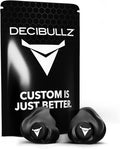 Decibullz 25-Decibel Noise-Reduction Earplugs for Hearing Protection, Custom-Molded Reusable Earplugs for Noise Sensitivity & Flights, Black