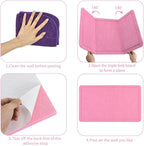 Vuzvuv Pink 28"x16" Large Cork Board with 50 Push Pins & Sticky Notes, Self-Adhesive Bulletin Board for Wall, Felt Pin Vision Board for Paste Notes,Schedules Offices Home
