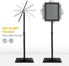 VAIIGO 3 Packs Heavy Duty Pedestal Poster Sign Stand, 8.5"x11" Adjustable Floor Standing Sign Holder with 6.6Lbs Solid Steel Base for Vertical and Horizontal View Sign Displayed Stands, Black