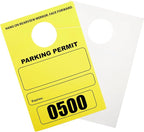 Juvale Rectangular Parking Permit Hang Tags - Sequentially Numbered Parking Passes - Writable Blank Car Passes - High-Visibility Yellow Hang Tags - 3 x 5 in, Yellow, Pack of 500