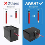 AFMAT Electric Pencil Sharpener, Heavy Duty Pencil Sharpeners for 6-8mm Colored Pencils, Fast Sharpen, 3 Sharpness Setting, 10,000+ Sharpenings for Classroom/School/Home/Teachers, PS106