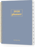 SUNEE 2026 Planner, Weekly and Monthly Calendar Planner, January 2026-December 2026, Daily Agenda with Tabs, Note Pages, Spiral Binding, 8.5"x11", Gray Blue
