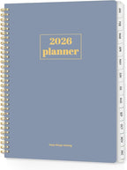 SUNEE 2026 Planner, Weekly and Monthly Calendar Planner, January 2026-December 2026, Daily Agenda with Tabs, Note Pages, Spiral Binding, 8.5"x11", Gray Blue