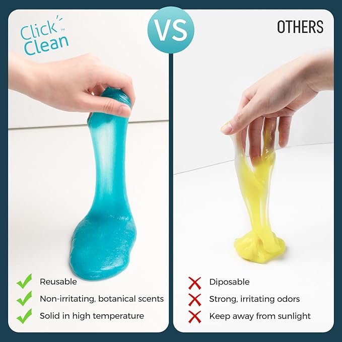 CLICK CLEAN 2Pcs Cleaning Gel for Car, 7oz Car Detailing Tools, Cleaning Putty Gel, Interior Cleaner Universal Dust Cleaner for Keyboard, Laptop, Air Vents (Bluebell)