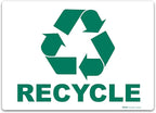 Brimar - 14 x 10" - Recycle Sign - .055″ Polyethylene Plastic - Clear Message - Easy Installation