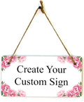 Signs ByLITA Peony Blush Personalized Hanging Wall or Door Sign (5 x 10") | Custom Signage for Your Home & Business