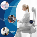QUTOOL Lumbar Roll, Lumbar Support Pillow for Office Chair with Non-Slip Wider Strap, Back Pain Relief & Posture Improvement, Washable Cover, Office Desk & Car Accessories, Black, Firm