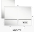 LUXPaper 9" x 12" Presentation Folders | Two Pocket | White Gloss | 14pt. Cover | 25 Qty