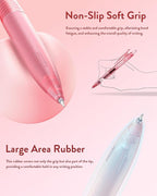 Four Candies 6Pack 0.5mm Black Ink Quick Dry Retractable Gel Pen Set, Cute Transparent Pastel Fine Point Note Taking Aesthetic lnk Pens, Comfort Grip Drawing Writing School Office Home