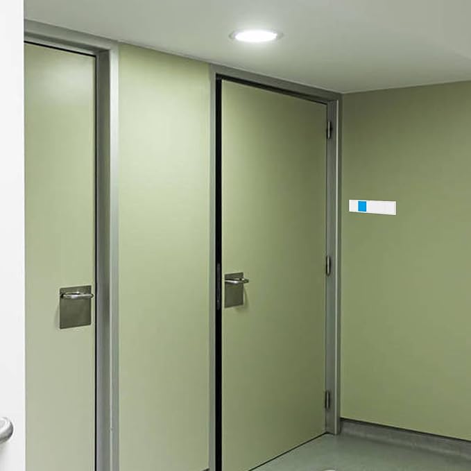 Blank Office Door Sign,Exam Room Medical Door Indicator for Doctors Offices, Hospitals and Clinics,Primary Colors, 5 Sign System, 10" x 3"-Silver