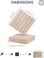Fluxynara Felt Bulletin Board Tiles -28"x18" with 40 Adhesive Tabs, Cork Board Alternative for Office Decor, Push Pin Board Wall Organizer 6-Pack (Taupe)