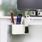 MoKo Pack of 2 Magnetic Dry Erase Marker Holder, Pen Pencil Holder Storage Organizer for Whiteboard, Refrigerator and Other Magnetic Surfaces, White