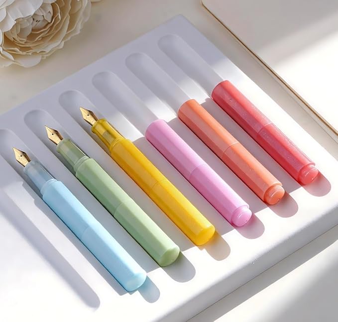 czxwyst Majohn Wancai 2.0 Mini Pocket-Size Eyedropper Fountain Pen (F Nib 0.5mm, Mint Blue)
