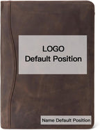 Geslun Personalized Genuine Leather Portfolio, Legal Size 8.5 x 14 Pad Holder, Custom Engraved Business Padfolio for Men Women, Zippered 14" Laptop Organizer, Professional Notepad Folio, Dark Khaki