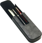 MIVLXLX Leather Triple Pen Case Pencil Pouch Holder for Three Fountain Ballpoint Rollerball Pens and Pencils Gift Choice for Man/Woman/Office (Black)