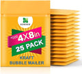 Kraft Bubble Mailers [25 Pack] Mailing Packing Envelopes #000 (4" x 8")