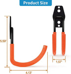 GeeWatom Garage Storage Utility Hooks，Garage Garden Tool Organizer，Steel Wall Mount Hooks, Large Garden U Hooks （2 Pack） (Type-2-Orange)