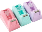 Basics Desktop Tape Dispenser, Office Desk Tape Dispenser, Heavy Duty Desk Accessories Office Tape Dispensers, Weighted Non-Skid Base,Ideal for Home, Office, School, or Business (Purple)