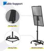 Mobile Whiteboard – 36 x 24 inches Portable Magnetic Dry Erase Board, 3' x 2' Stand Easel White Board Dry Erase Easel Standing Board w/Flipchart Hooks (Black)