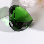 Emerald Crystal Diamonds Paper Weights with Gift Box,80mm Chaos Emeralds Heart Shape Real Crystal Big Diamond Glass Green Gems Paperweight,Birthday Anniversary Women Her Valentine's Day Gifts