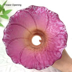 Bieye LS21 Lily Flower Blown Glass Lampshade (Orange Purple, Opening I.D. 1.26" x O.D. 1.5")