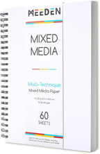 MEEDEN Mixed Media Paper Pad: 9" x 12" 112lb/165gsm Spiral Bound Mixed Media Sketchbook with DIY Cover - 60 Sheets Art Drawing Pad for Wet & Dry Media Watercolor, Acrylic, Markers, Pastels, Pencils