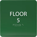 ADA CENTRAL SIGNS - 6" X6" Floor 5 Sign - ADA Compliant Tactile Graphics Grade 2 Braille Text Acrylic Wall Signs - Directional Assistance, Floor Number Safety Sign for Office, school Hospital, Apartment