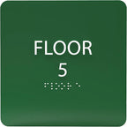 ADA CENTRAL SIGNS - 6" X6" Floor 5 Sign - ADA Compliant Tactile Graphics Grade 2 Braille Text Acrylic Wall Signs - Directional Assistance, Floor Number Safety Sign for Office, school Hospital, Apartment