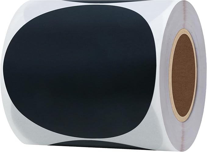 Hybsk Round Color Coding Circle Dots Labels Warehouse Inventory Organizer Stickers (3 inch, Black)