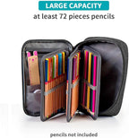 Number-one Large Capacity Pencil Case, 72 Slots Colored Pencil Pouch Bag Portable Pencil Holder Stationery Organizer with Compartments for Office and Travel, Black