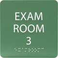 ADA CENTRAL SIGNS - 6" X6" Exam Room 3 Sign - ADA Compliant Tactile Graphics Grade 2 Braille Text Acrylic Wall Signs - Educational Institution Directional Assistance Test Center Door Sign for Schools