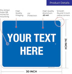 Personalized Custom Blue Background Customize for Office, Business, Workplace, Home, Airbnb, Delivery Sign, 24x30 Inches, Rust Free .063 Aluminum, Fade Resistant, Made in USA by Sigo Signs