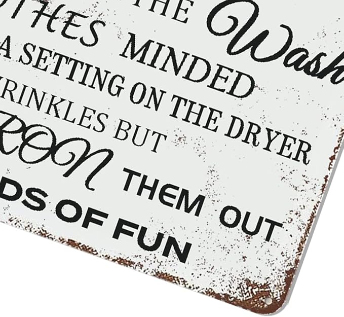 Laundry Room Lessons Metal Sign – Vintage Funny Laundry Quote Wall Decor for Laundry Room, Utility Room, Bathroom – Humorous Housewarming Gift for Women, Moms, and Homeowners (As the picture shows)