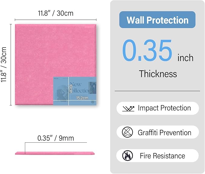 Baysola Large Cork Boards for Walls – 48" x 36" Self Adhesive Felt Wall Tiles, Ideal for Office Wall Organizing Bulletin Board, Easy to Install Cork Boards Felt Board