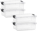 Superio Storage Bins with Lids- 4 Pack, 4.5 Qt Clear Boxes for Organizing, Stackable Plastic Containers- BPA Free, Non-Toxic, Odor Free, Organizer for Home, Office, Dorm