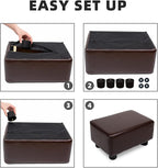 CAROLMADE Small Foot Stool Ottoman Footstool with Legs Under Desk Footrest for Living Room Bedroom and Office, Dark Brown