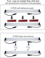 Under Cabinet LED Lighting Kit Plug in or Hardwired, 6 pcs 12 Inches Light Strips, 2000 Lumen, Super Bright, for Kitchen Counter, Closet, Shelf Lights, 31W, Warm White (6 Bars)
