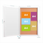 36×24 Inch Lockable Enclosed Bulletin Board, Weather-Resistant Outdoor Noticeboard with 2Locking Doors, Wall-Mounted Silver Aluminum Frame & Cork Presentation Board