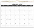Calendar 2026 - Wall Calendar 2026 Runs from January 2026 to December 2026, 12 Months Calendar with Thick Paper for Planning at Home or Office, 8.5 x 11 Inch, Black