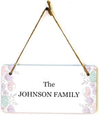 Signs ByLITA Spring Pastel Florals Personalized Hanging Wall or Door Sign (5 x 10") | Custom Signage for Your Home & Business